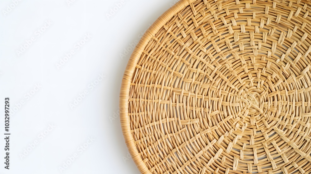 Fototapeta premium A woven luncheon mat on a white background. 