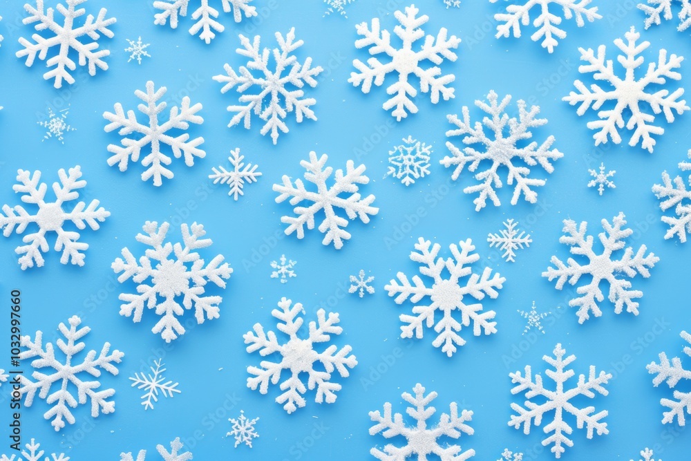 Close up of blue and white ice snowflake patterns in winter nature seasonal outdoor beauty Close up of blue and white ice snowflake patterns in winter nature seasonal outdoor beauty