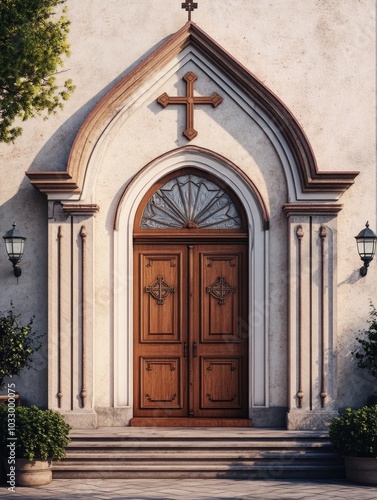 Church Doorway Exterior with Arch