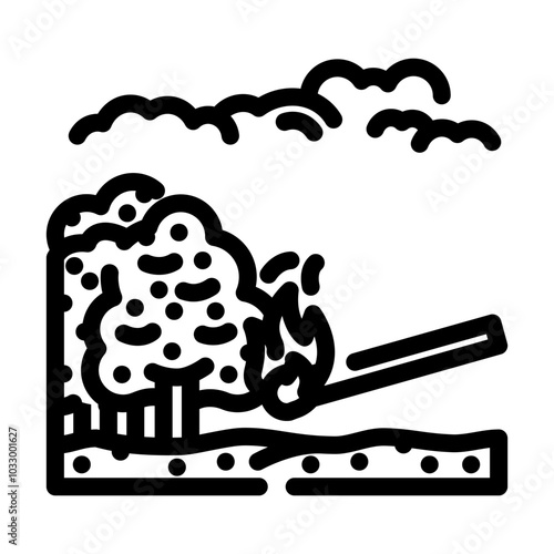 arson forest wildfire disaster line icon vector. arson forest wildfire disaster sign. isolated contour symbol black illustration