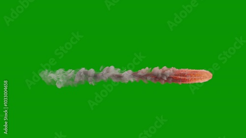 Video of rocket thruster exhaust, ionic propulsion or jet propulsion for a space craft, 4k 25p with green screen for transparent background and simple compositing	