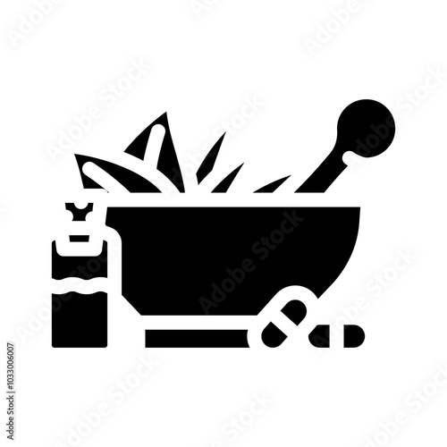 herbal medicine ayurveda glyph icon vector. herbal medicine ayurveda sign. isolated symbol illustration