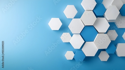 Layered geometric paper cut pattern with symmetrical hexagons and sharp edges in a modern minimalist style suitable for art decor interior design packaging branding and digital applications