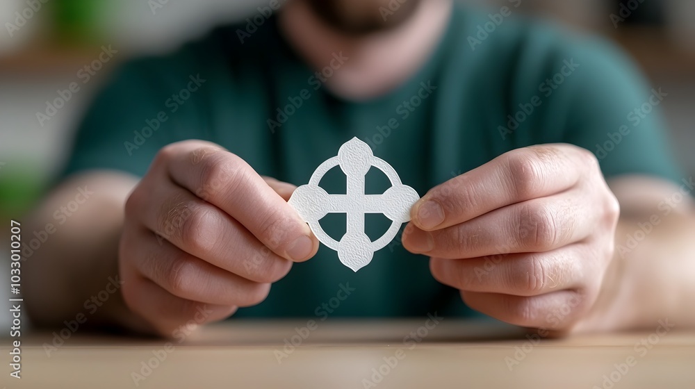 custom made wallpaper toronto digitalElegant Celtic Cross Paper Cut with Intricate Knotwork for Spiritual Decor  Traditional Celtic art design featuring a detailed cross shape with complex woven patterns perfect for religious