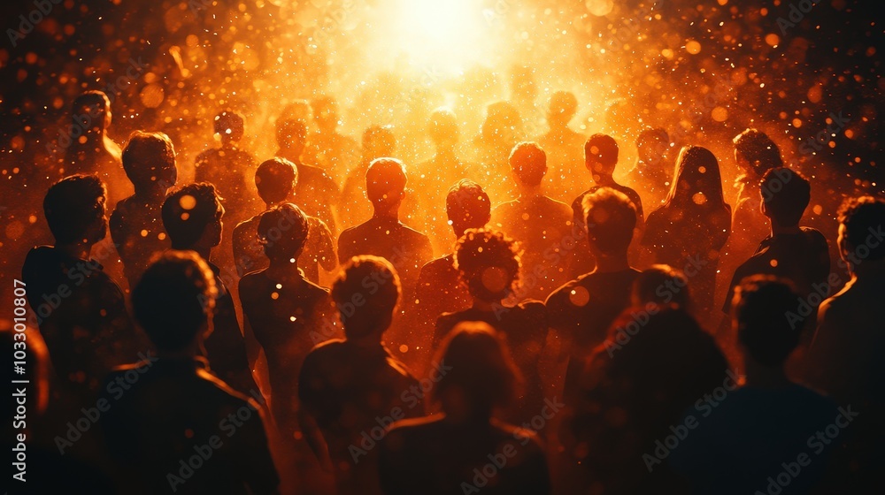Empowering Diversity and Inclusion in Business Leadership - Conceptual Image of Diverse Employees Flying in Unity with Sparkle Reflections on Gradient Background Empowering Diversity and Inclusion in Business Leadership - Conceptual Image of Diverse Employees Flying in Unity with Sparkle Reflections on Gradient Background