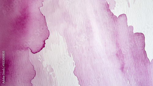 a close-up, top-down view of watercolor texture background: a single pink watercolor wash applied on flat textured paper, texture background