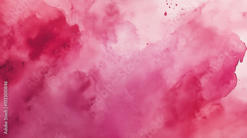 a close-up, top-down view of watercolor texture background: a single pink watercolor wash applied on flat textured paper, texture background