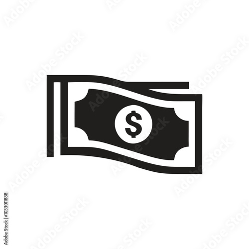 Stack of two dollar bills icon, Dollar bills icon, Money icon