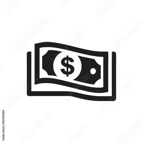 Stack of two dollar bills icon, Dollar bills icon