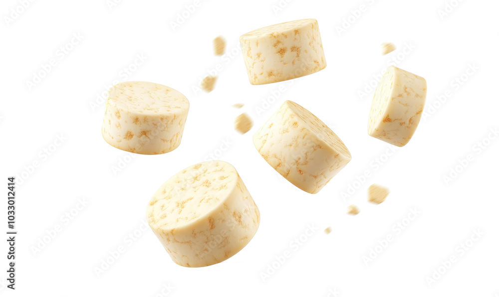 Pile of hard grainy mature cheese on transparent background Pile of hard grainy mature cheese on transparent background