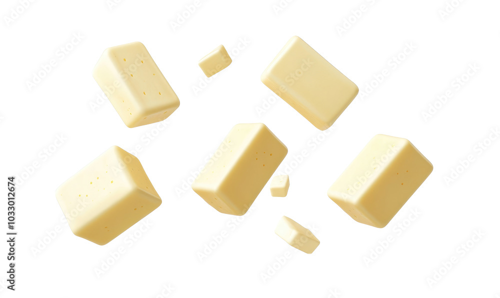 Stick of butter on transparent background Stick of butter on transparent background