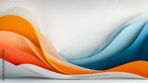 Captivating abstract paper cut waves with sharp layered curves and vibrant colors creating a bold modern and ocean scene