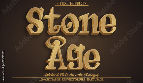Stone Age Vector Text Effect Editable Alphabet Prehistoric
