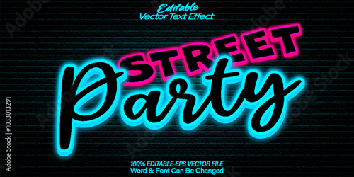 Street Party Vector Text Effect Editable Alphabet Green Hip Hop Rap