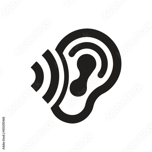 Listen Hearing Ear Vector Icon, Ear Hear Listen Vector Icon, Listen icon