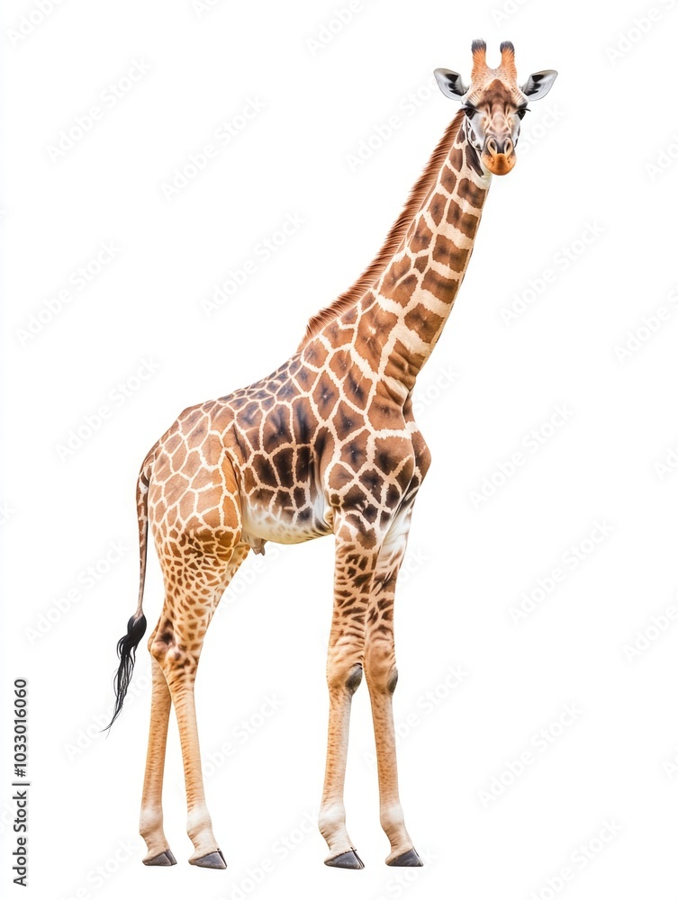 Obraz premium Tall Giraffe Against Gray Background