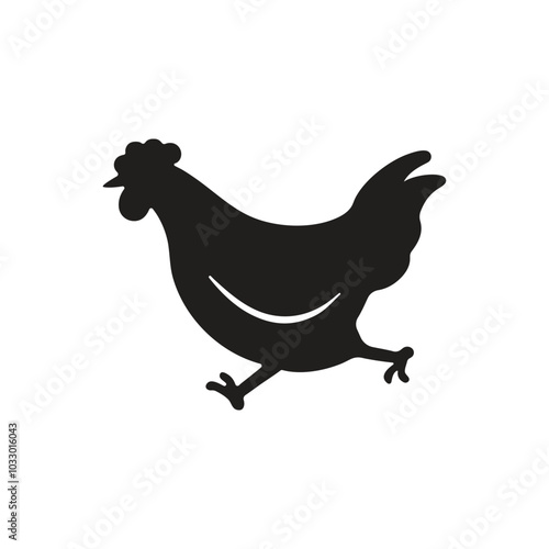 Chicken crossing the road Icon, Chicken icon