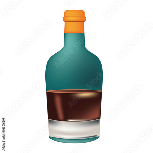 Bottle with coffee liqueur