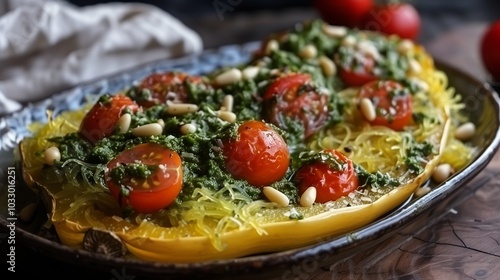 Delicious Spaghetti Squash with Pesto - Healthy Meal Idea for Food Lovers