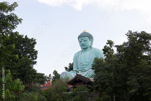 The Great Buddha (Daibutsu) at Wat Pra That Doi Pra Chan temple in Mae Tha District, Lampang, Thailand. photo