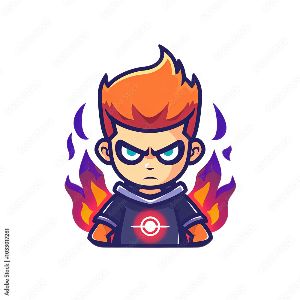 Animated Character with Flame Design Animated Character with Flame Design
