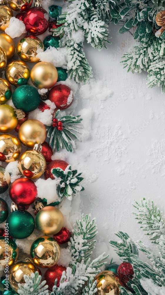 Christmas tree with many ornaments and a white background Christmas tree with many ornaments and a white background