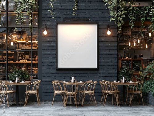 blank shop frame signage, blank restaurant shop sign, blank frame for advertising - ai