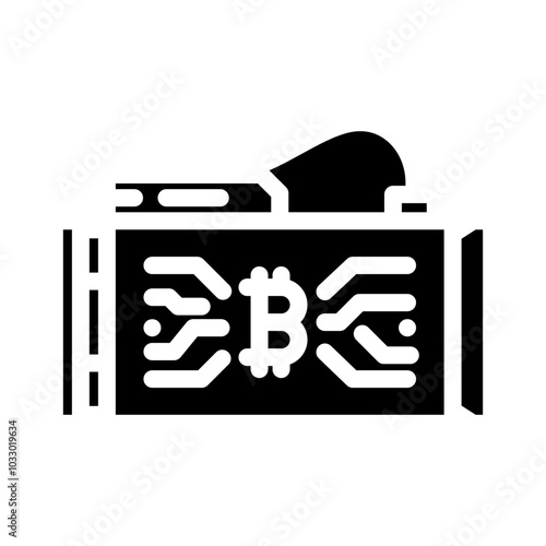 asic miner cryptocurrency mining glyph icon vector. asic miner cryptocurrency mining sign. isolated symbol illustration