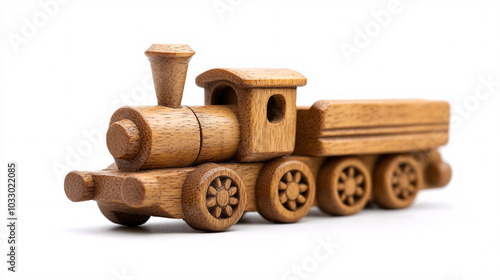 Wallpaper Mural wooden toy train isolated on white background Torontodigital.ca