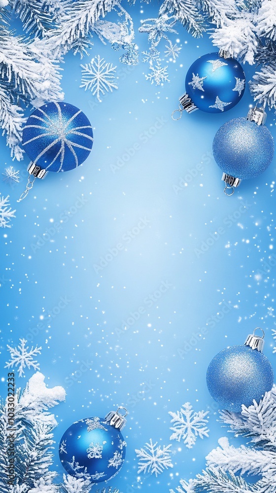 blue christmas background with snowflakes and christmas balls blue christmas background with snowflakes and christmas balls