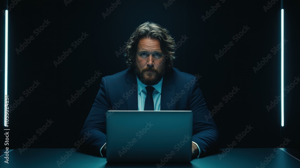A poised business pro engages in a video call from a sleek office, showcasing professionalism and modernity. A poised business pro engages in a video call from a sleek office, showcasing professionalism and modernity.