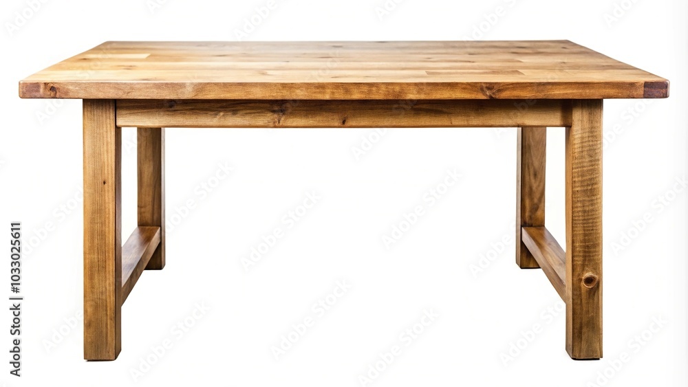 Close-up of a wooden table on white background Close-up of a wooden table on white background