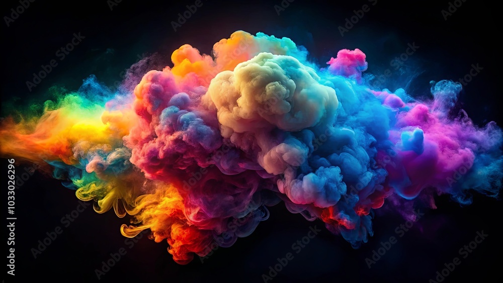 Fototapeta premium Abstract Swirling Clouds of Vivid Color Against a Dark Canvas