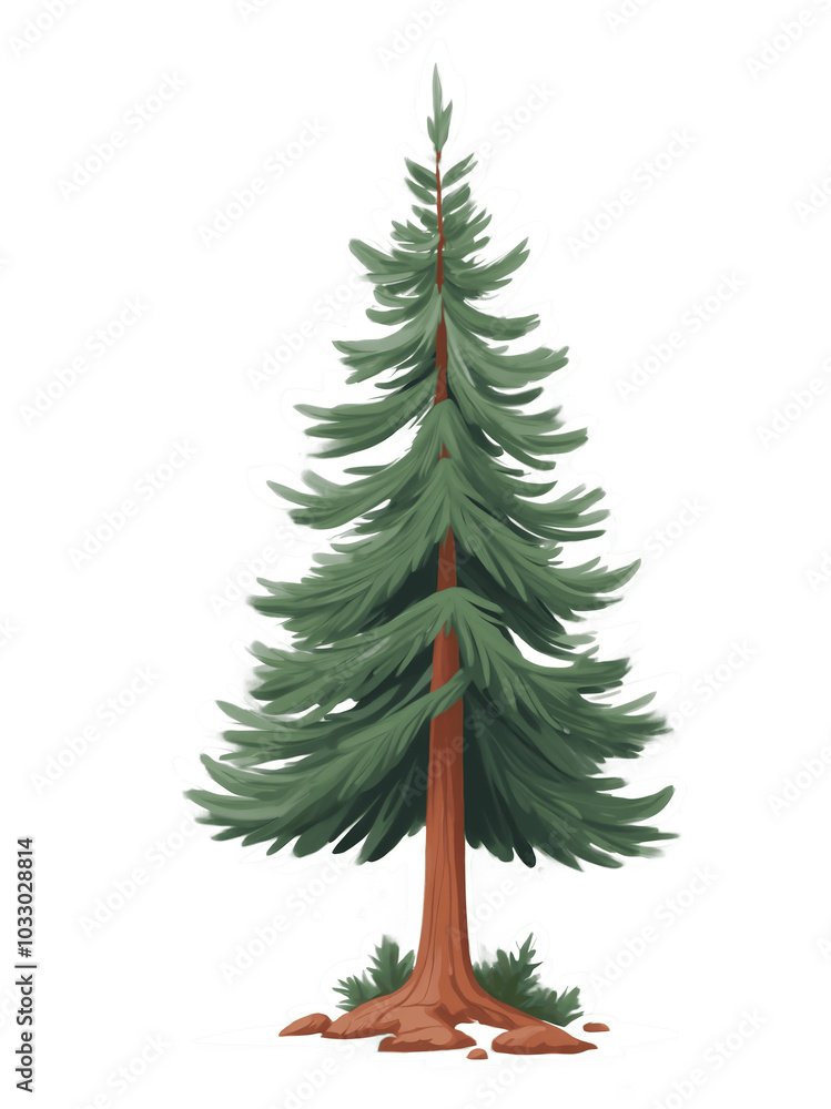 Spruce tree hand drawn paint art illustration painting isolated white background transparent png Spruce tree hand drawn paint art illustration painting isolated white background transparent png