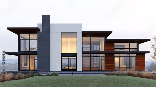 Modern architectural design a stunning fusion of glass wood and contemporary aesthetics in a luxurious residence