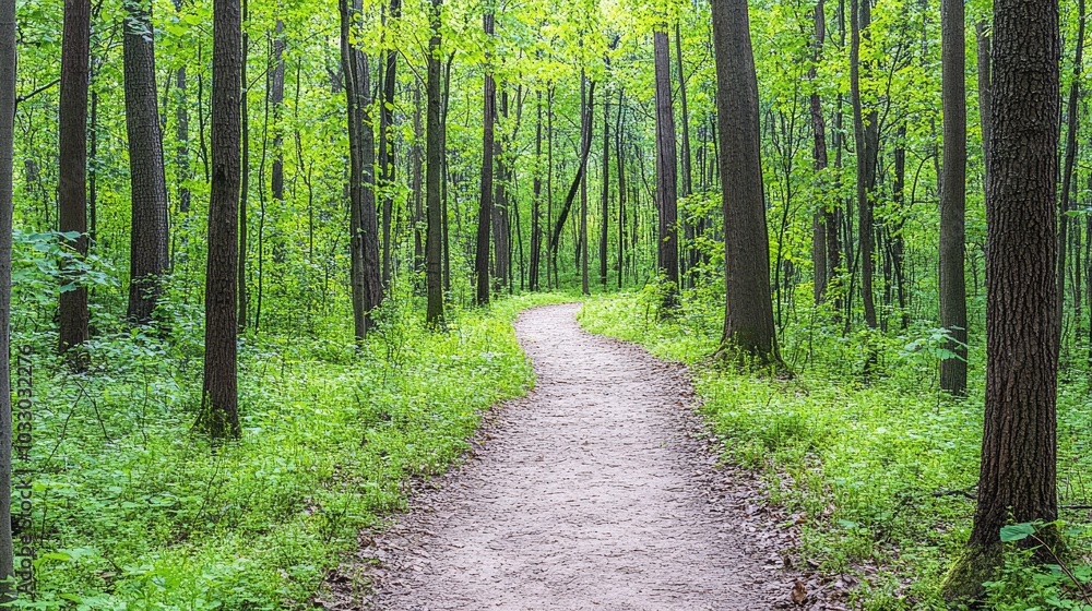 Scenic Forest Path Through Lush Greenery Scenic Forest Path Through Lush Greenery