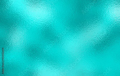 green turquoise Foil Texture Background with Glass Effect or sea green glass texture. Emerald background. Trendy template for holiday designs, birthday. 