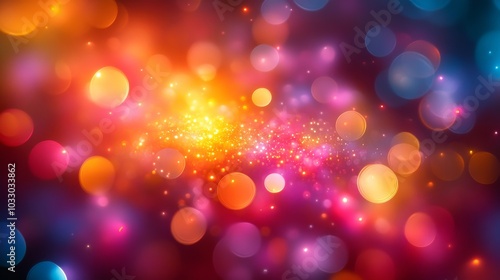 Vibrant abstract colorful bokeh lights background