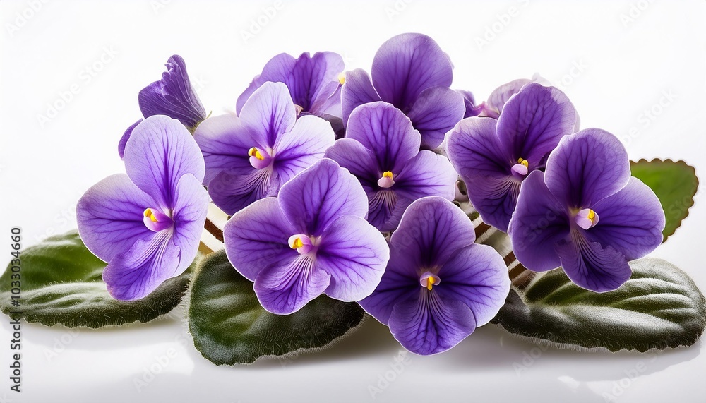 Obraz premium African Violet on white background isolated. Beautiful flower.