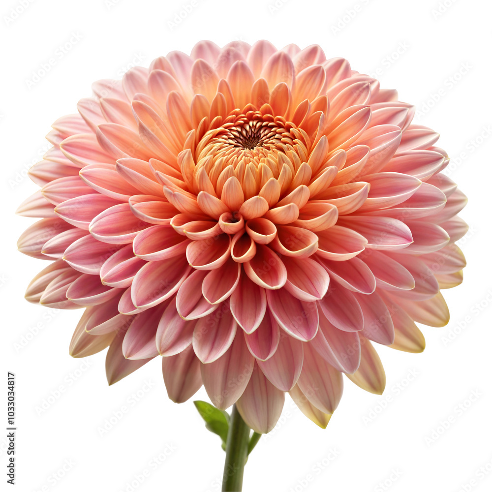Beautiful pink dahlia flower with intricate petal patterns, isolated on transparent or white background. Beautiful pink dahlia flower with intricate petal patterns, isolated on transparent or white background.