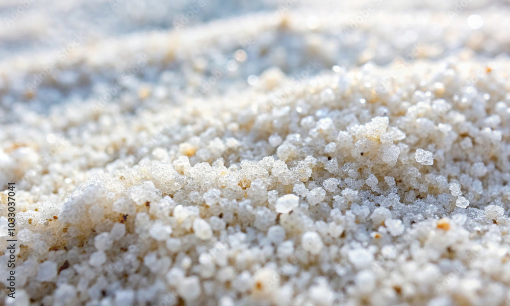 White grains of sand illuminated by the bright sun White grains of sand illuminated by the bright sun