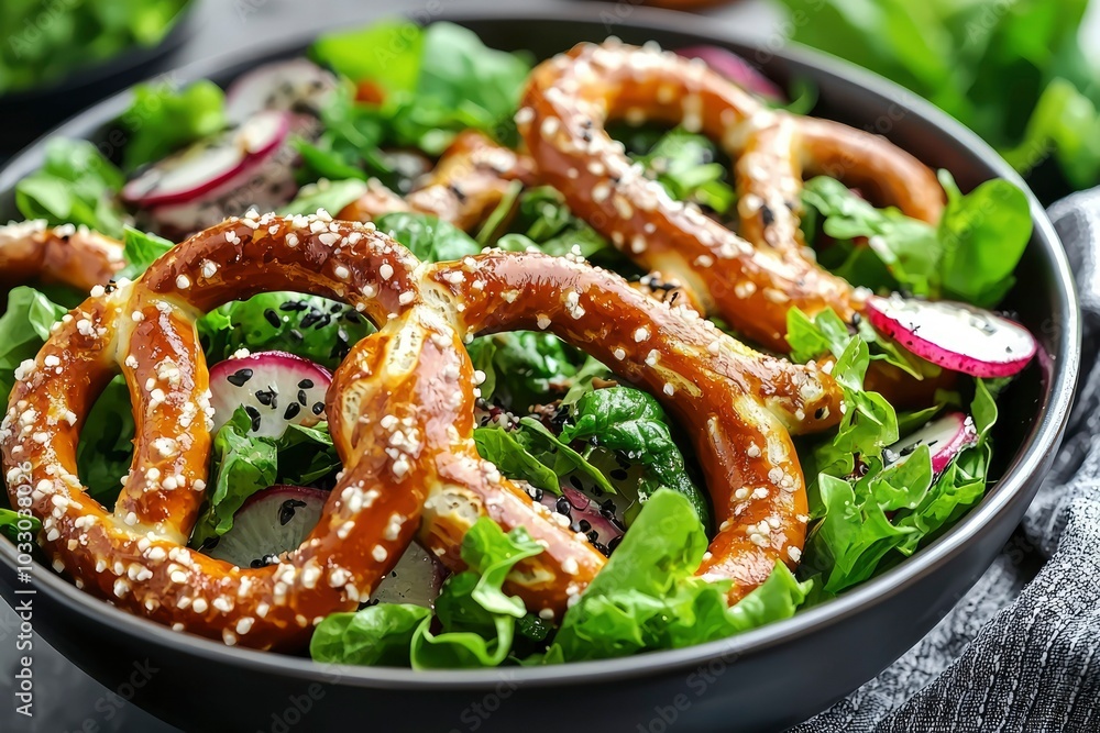 Pretzel Salad with Radishes and Greens Pretzel Salad with Radishes and Greens