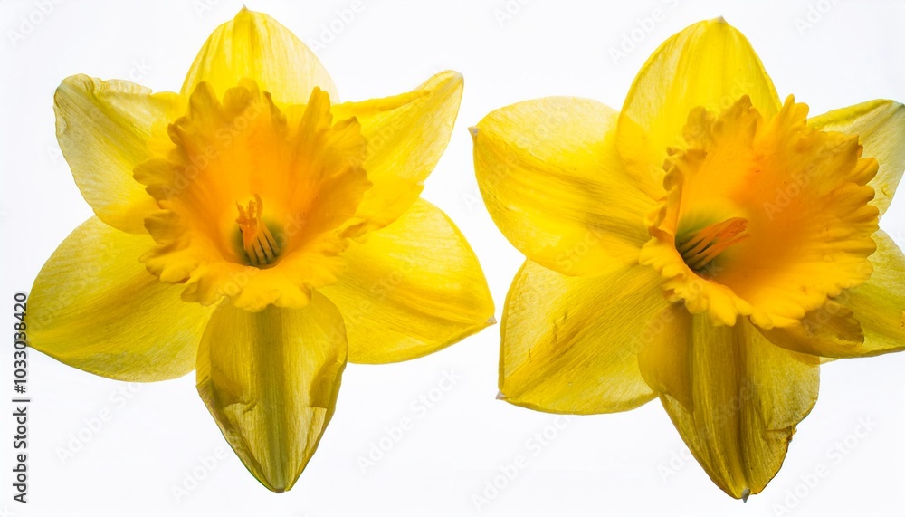 Fototapeta premium Daffodil on white background isolated. Beautiful flower.