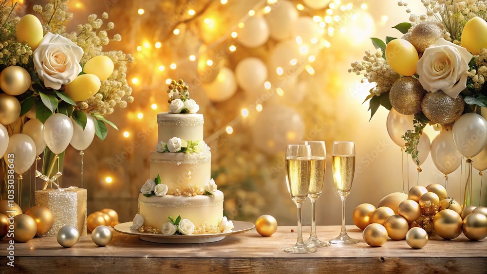 23rd Anniversary Celebration Background with Elegant Decor and Joyful Elements 23rd Anniversary Celebration Background with Elegant Decor and Joyful Elements
