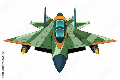 Toy soldier plane green isolated on white background