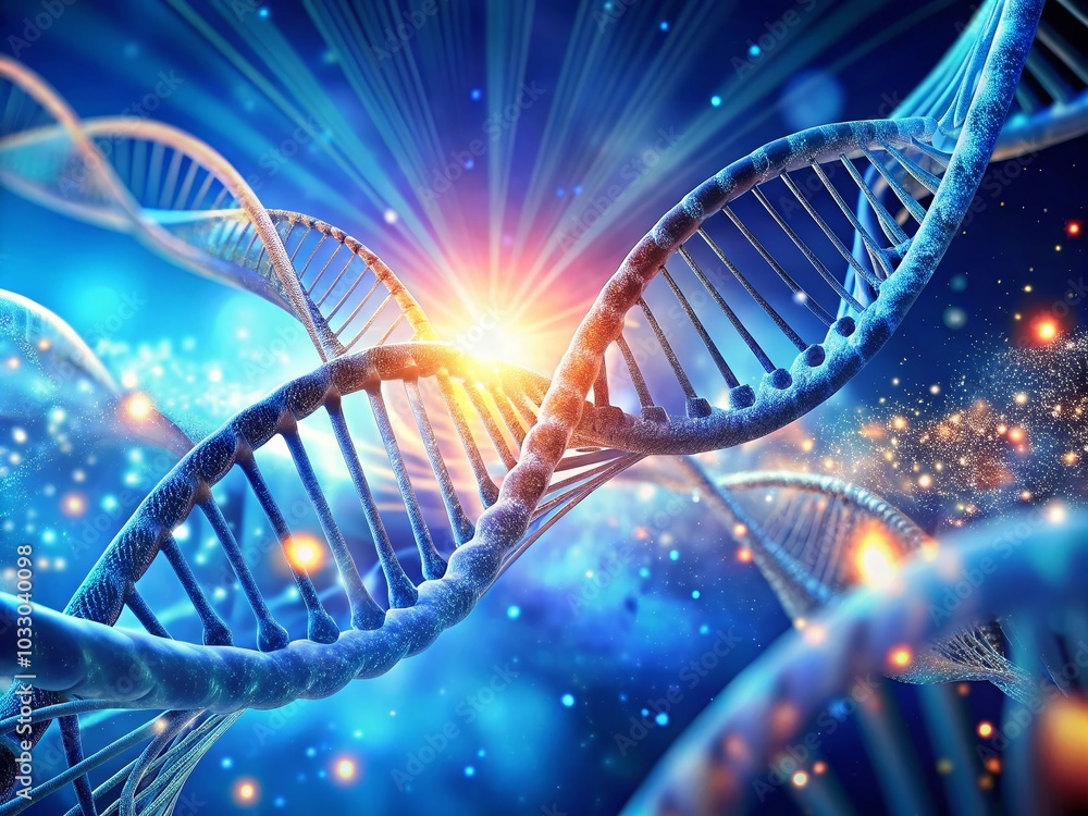 Abstract DNA Animation on Blue Background for Scientific Visuals Abstract DNA Animation on Blue Background for Scientific Visuals