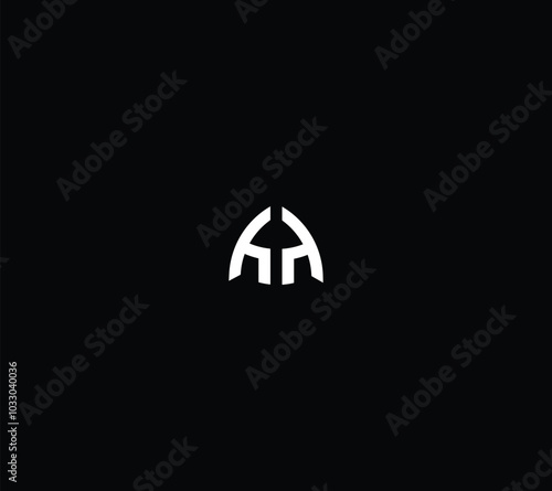 Alphabet Letter AA with Spartan Helmet home logo design