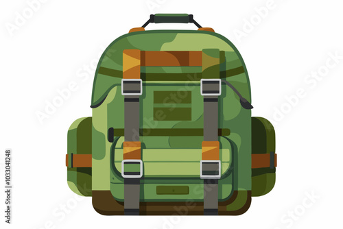 Backpack vector icon. Cartoon vector icon isolated