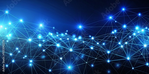 Wallpaper Mural Abstract Network Connection with Glowing Lights - Digital Technology Background for Innovation and Connectivity Torontodigital.ca