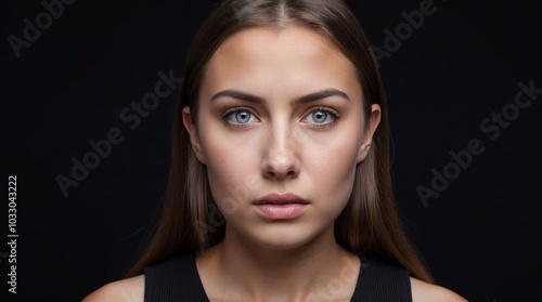 Beautiful young woman studio portrait, isolated photo